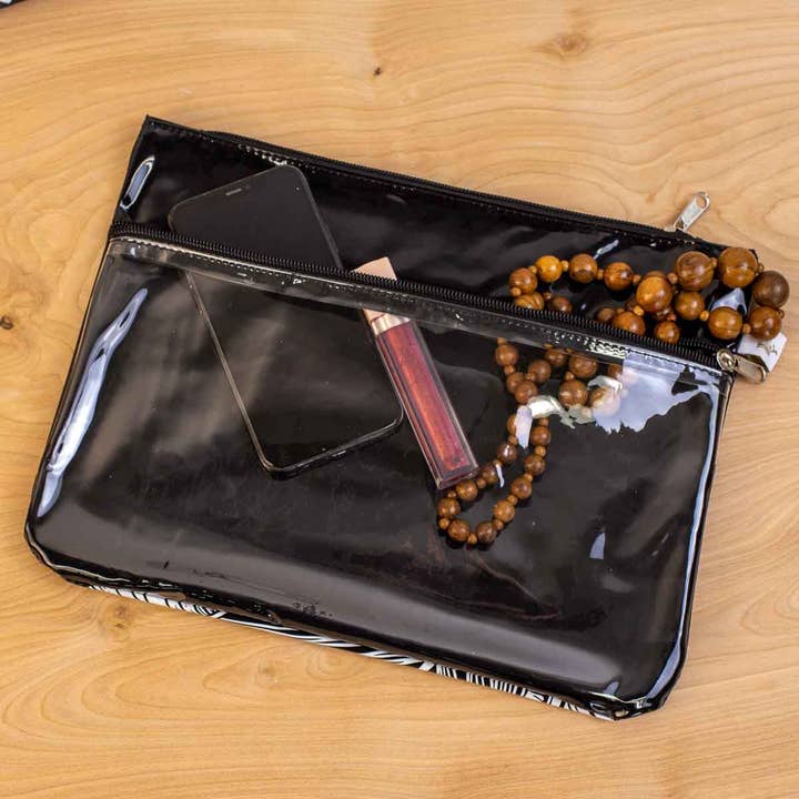 The Royal Standard - Wholesale Wristlet - Delmare Palm Palisade Pouch Black 12x9