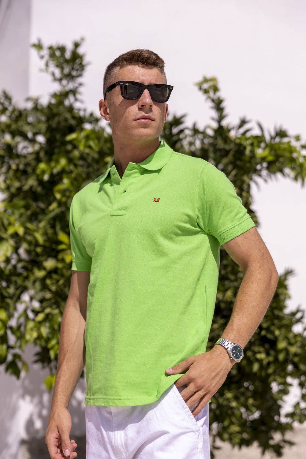 Custi Mikelo: Men's Clothing & Christmas Gifts – Engroshandel Polo - Herre – Pistaciegrøn basis polo15