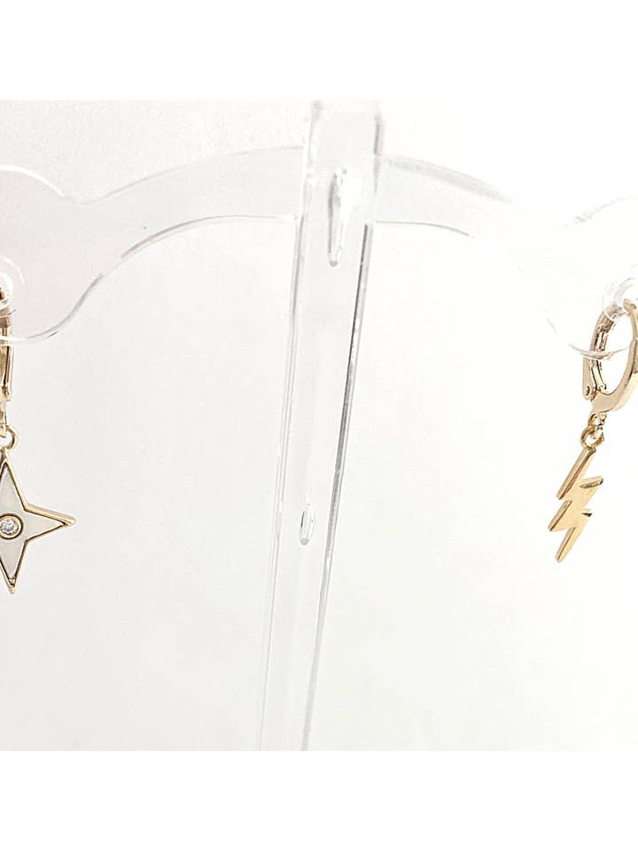 SALE- Charmed Huggie Earrings for wholesale by Magpie & Bobbin