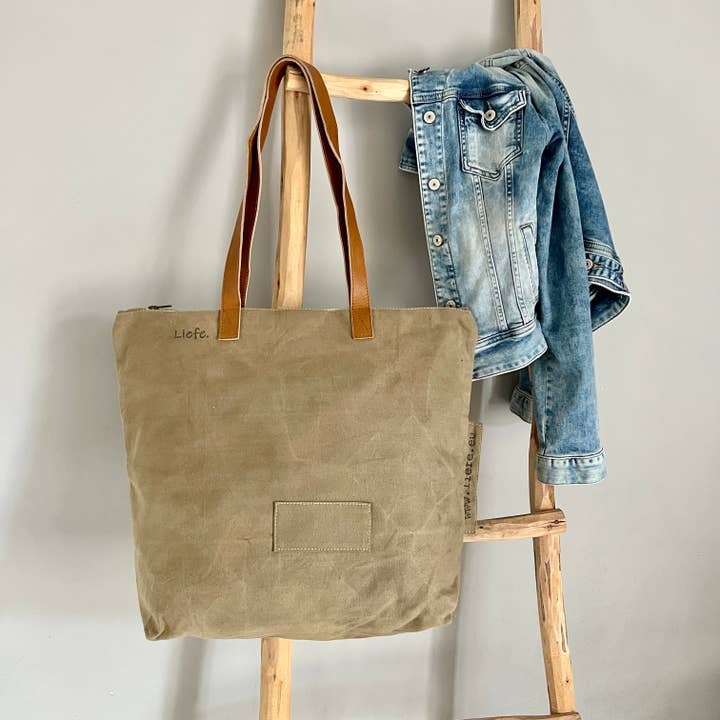 Vintage ShopperBag (dark canvas) - sustainable for wholesale by Liefe NL