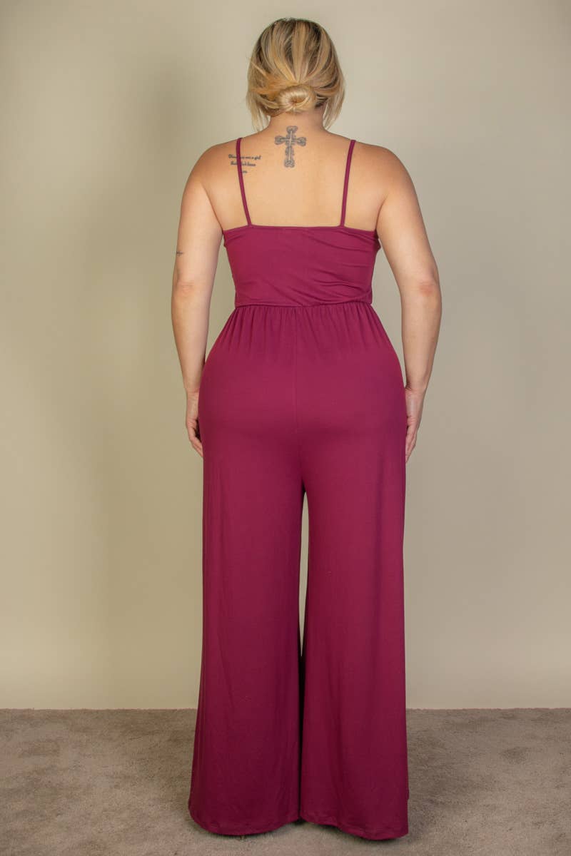 CAPELLA APPAREL - Wholesale Jumpsuit - Dames - Jumpsuit met wijde pijpen en knopen voor dames in grote maten15
