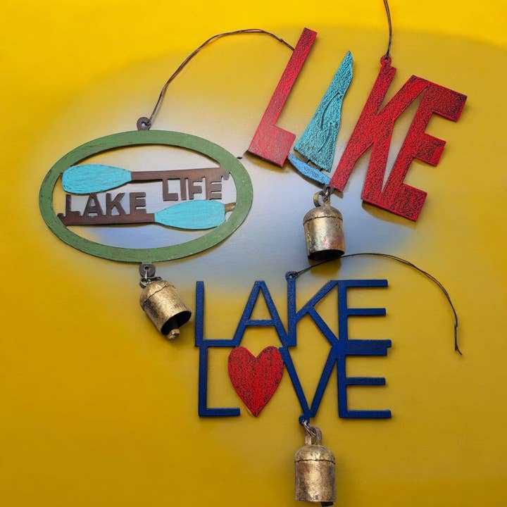 Whimsies – Espanta-espíritos por atacado – Sino de vento do lago Vida no lago diversão de verão em barco sino de metal EUA2