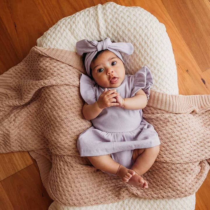 Snuggle Hunny - Wholesale Fashion Headband - Baby - Jacaranda Ribbed Organic Topknot