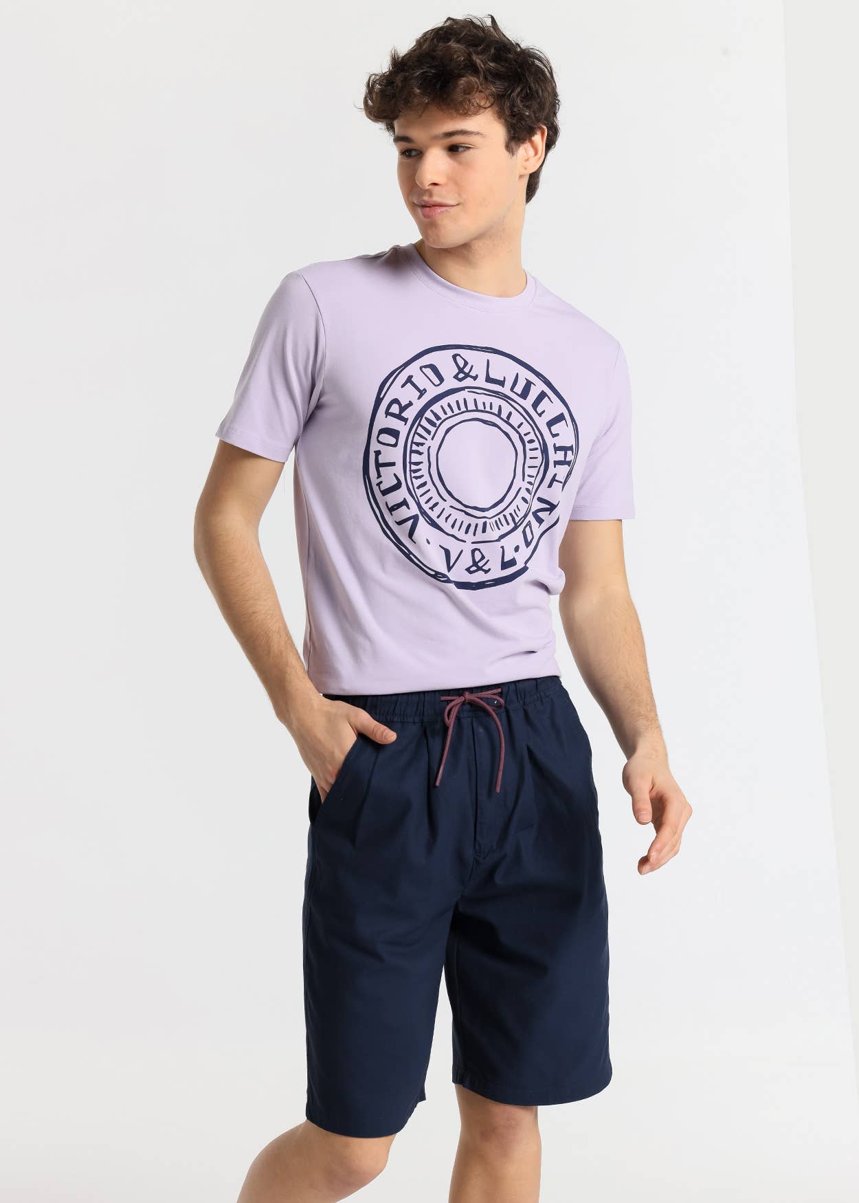 PAUSANT SHOP ONLINE - Wholesale Shorts - Men's - V&LUCCHINO - Chinese shorts - with elastic waistband in linen1