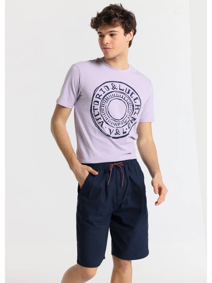 PAUSANT SHOP ONLINE - Wholesale Shorts - Men's - V&LUCCHINO - Chinese shorts - with elastic waistband in linen1