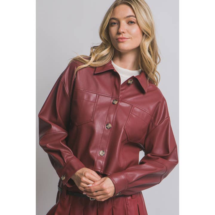 HiteJeans - Wholesale Jas - Dames - Bijgesneden jas van imitatieleer8