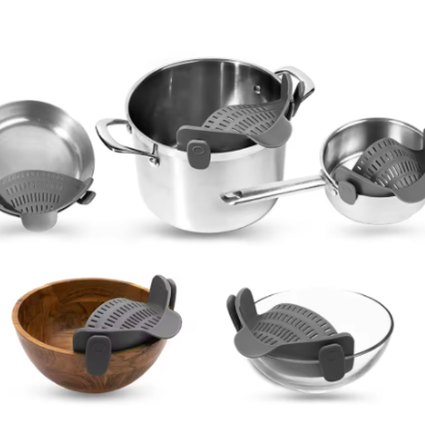 GulleeGadgets - Wholesale Kitchen Tool/Gadget - Silicone Clip-On Strainer for Pots and Pans – Drain Tool2