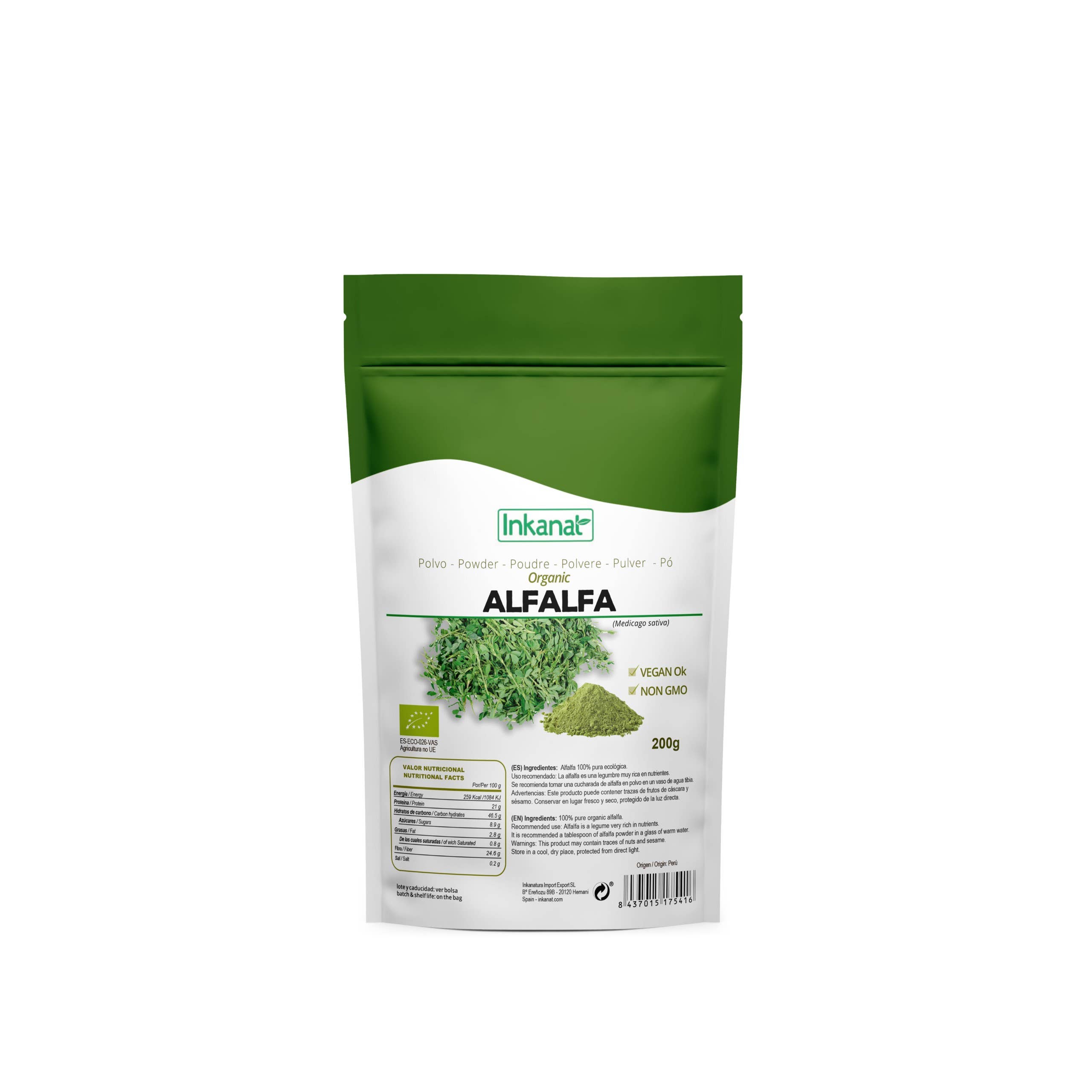 INKANAT - Wholesale Beverage Mix - Organic alfalfa powder 150g