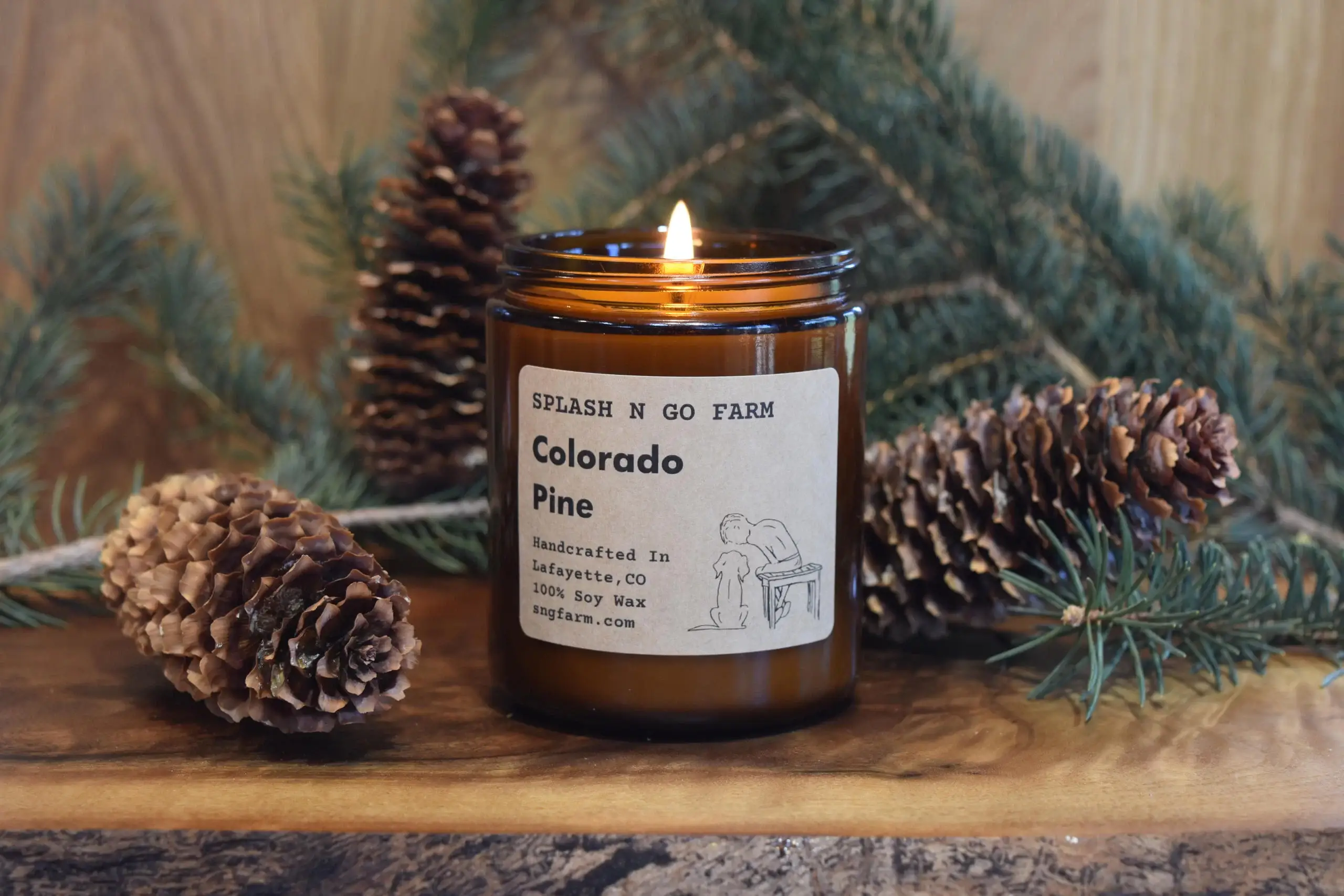 Splash N Go Farm - Wholesale Jar/Filled Candle - Colorado Pine - 8 oz Soy Candle2