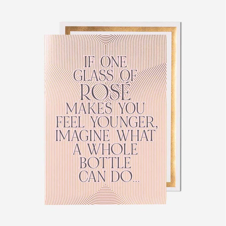 One Glass Of Rosé Birthday Card for wholesale by Pigment Productions Ltd