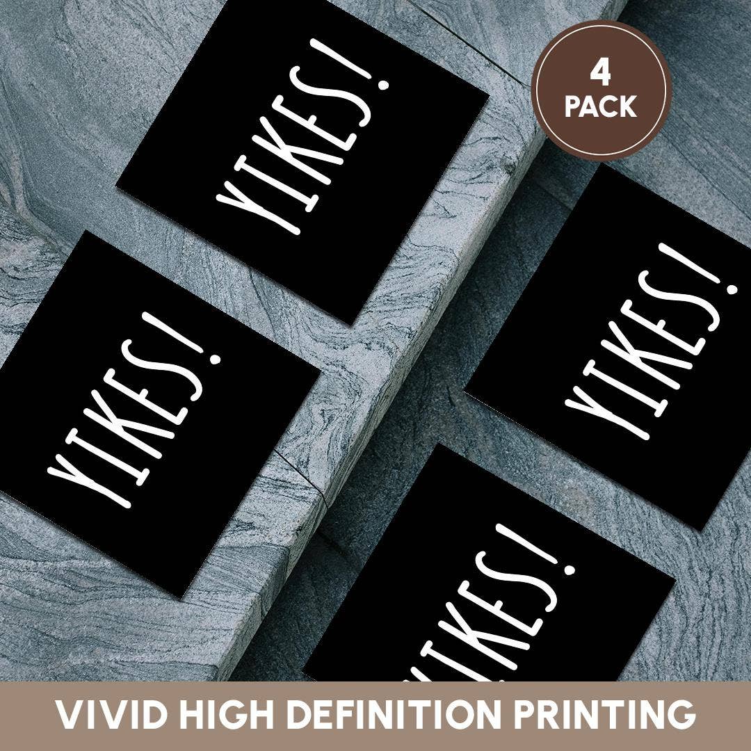 3dRose - Wholesale Coasters - 3dRose, Yikes. Bold white letters on a solid black background., Coaster5