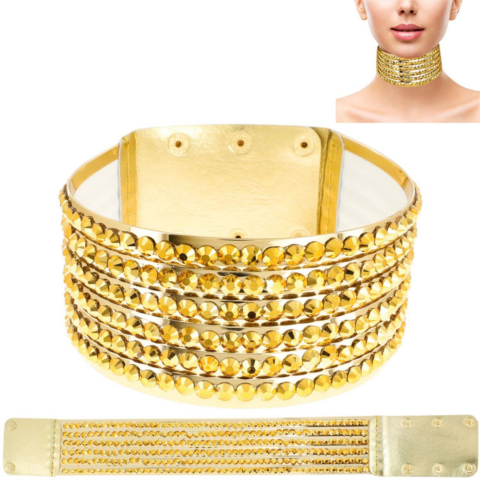 SP Sophia Collection - Wholesale Choker/Collar - Rhinestone Embellished Band Choker0