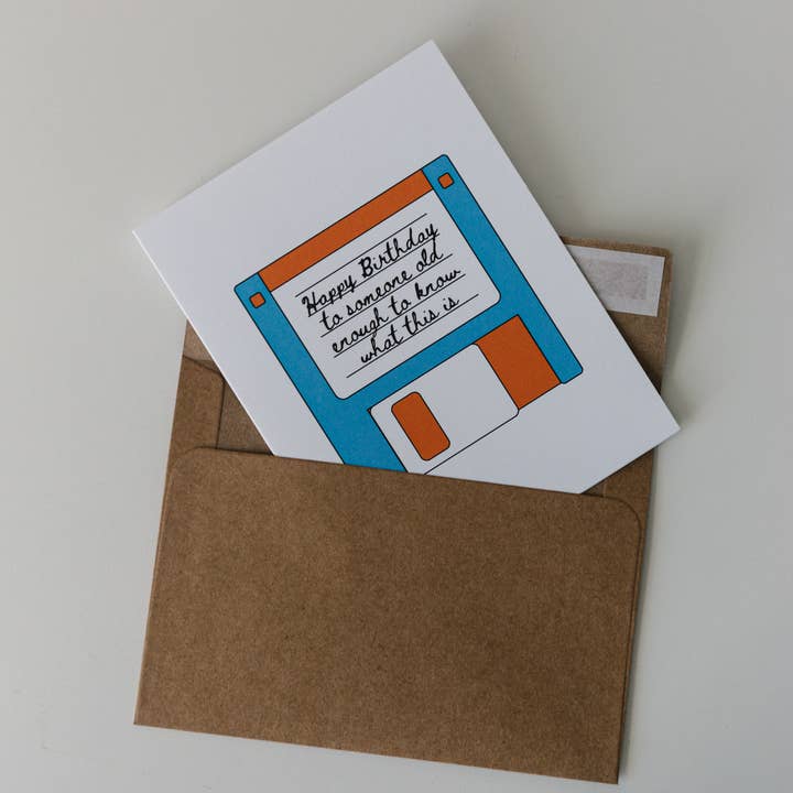 Marigold Press – Engroshandel Fødselsdagskort – Sjove 90'er Retro Fødselsdagskort - Floppy Disk2