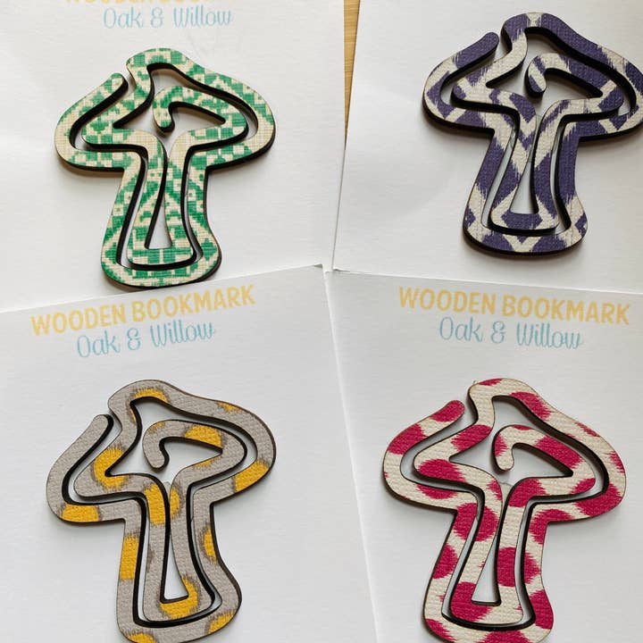 Marque-page en bois champignon pour la vente par Oak & Willow