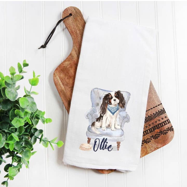 Anpassad King Charles Spaniel hundhandduk för wholesale av The Preppy Pineapple Home