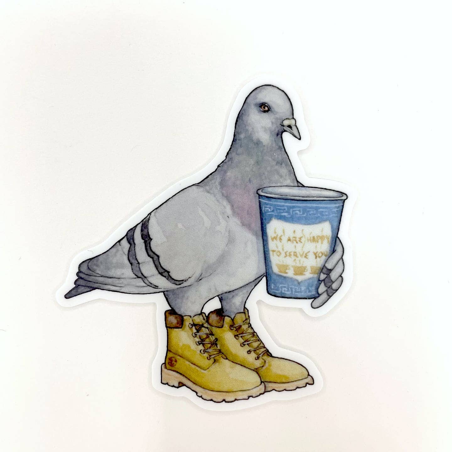 Diana Teeter Art - Wholesale Sticker - Pigeon in Boots Sticker