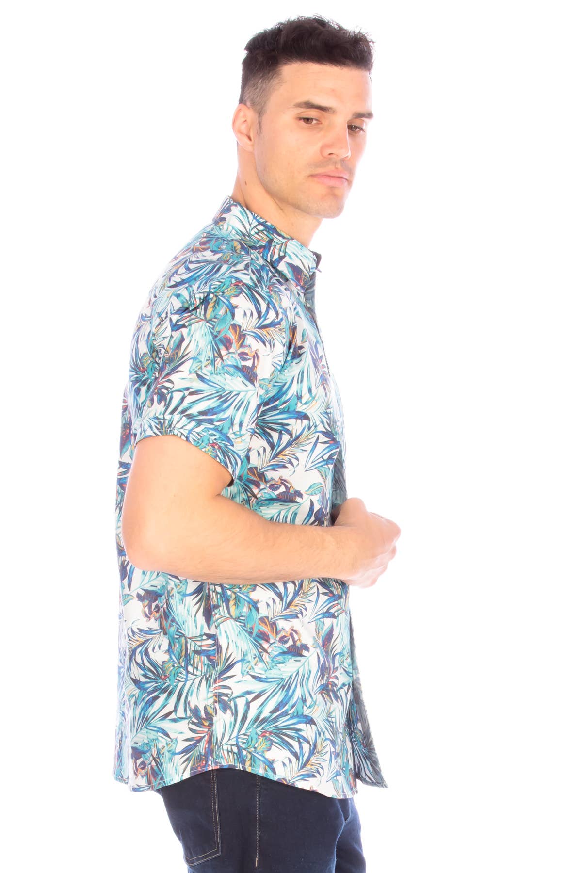 Hawk's Bay - Wholesale Button Down Shirt - Men's - Men's Printed Woven Hawaii Floral Short Sleeve Cotton Shirt8