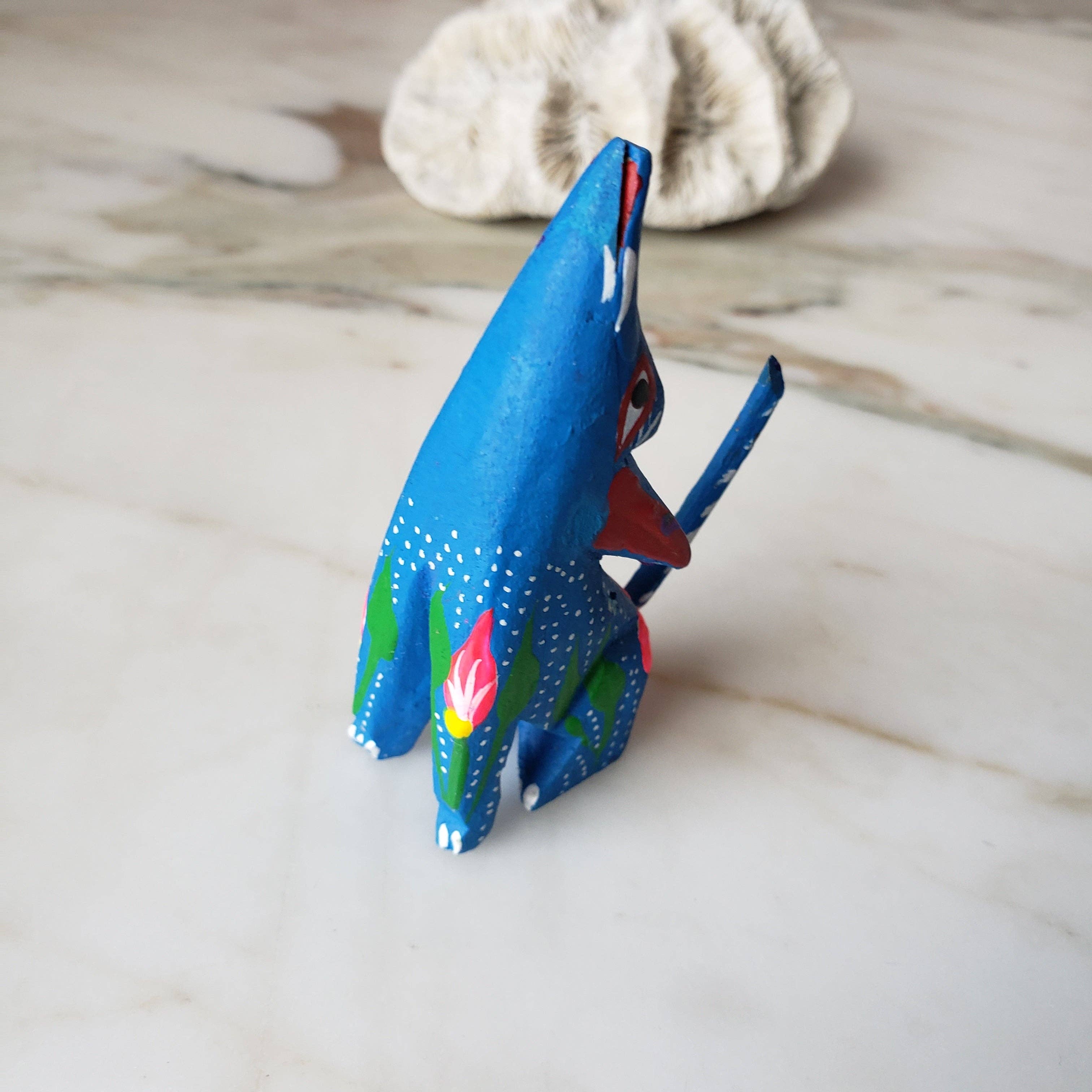 The Little Pueblo - Wholesale Decorative Figurine - Oaxacan Alebrije Coyote Mini Wood Carving Mexican Hand Painted18