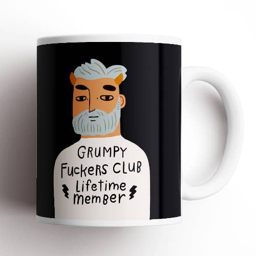 Disrupted Industries - Wholesale Coffee mug - Grumpy Fuckers Club - Lifetime Member Grumpy Bastard Mug1