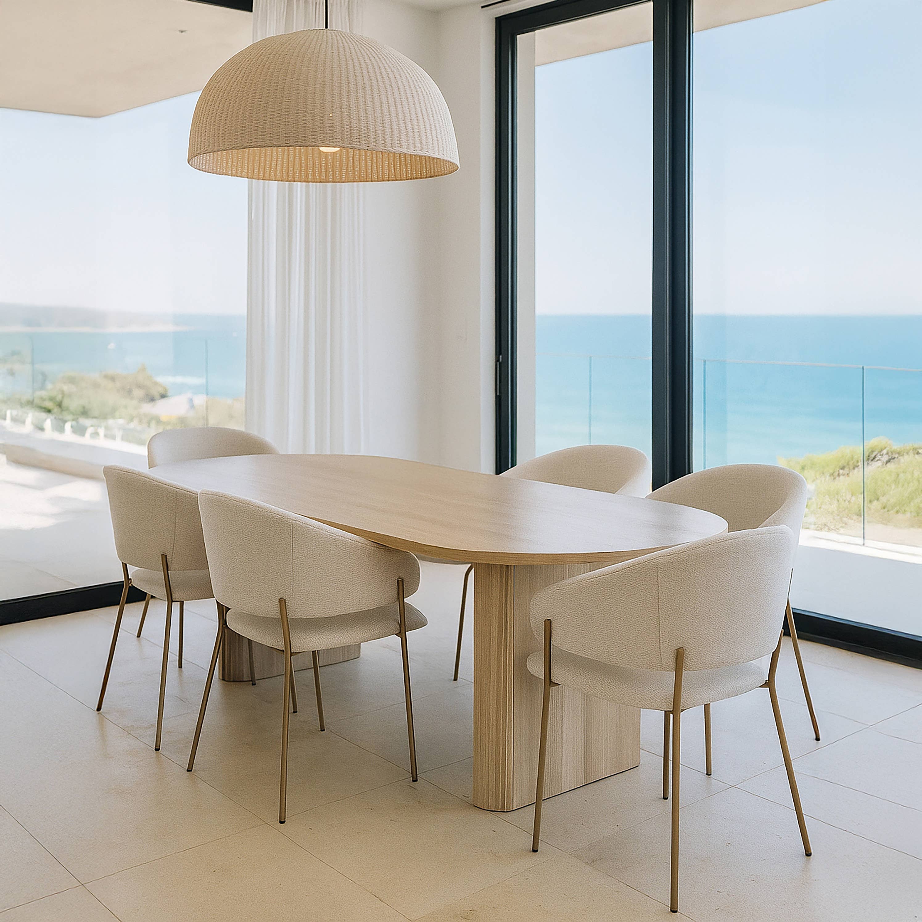 Now's Home - Wholesale Coffee Table - OVAL TABLE WOOD EFFECT NATURAL COLOR 220X90XHT75CM QUITO1