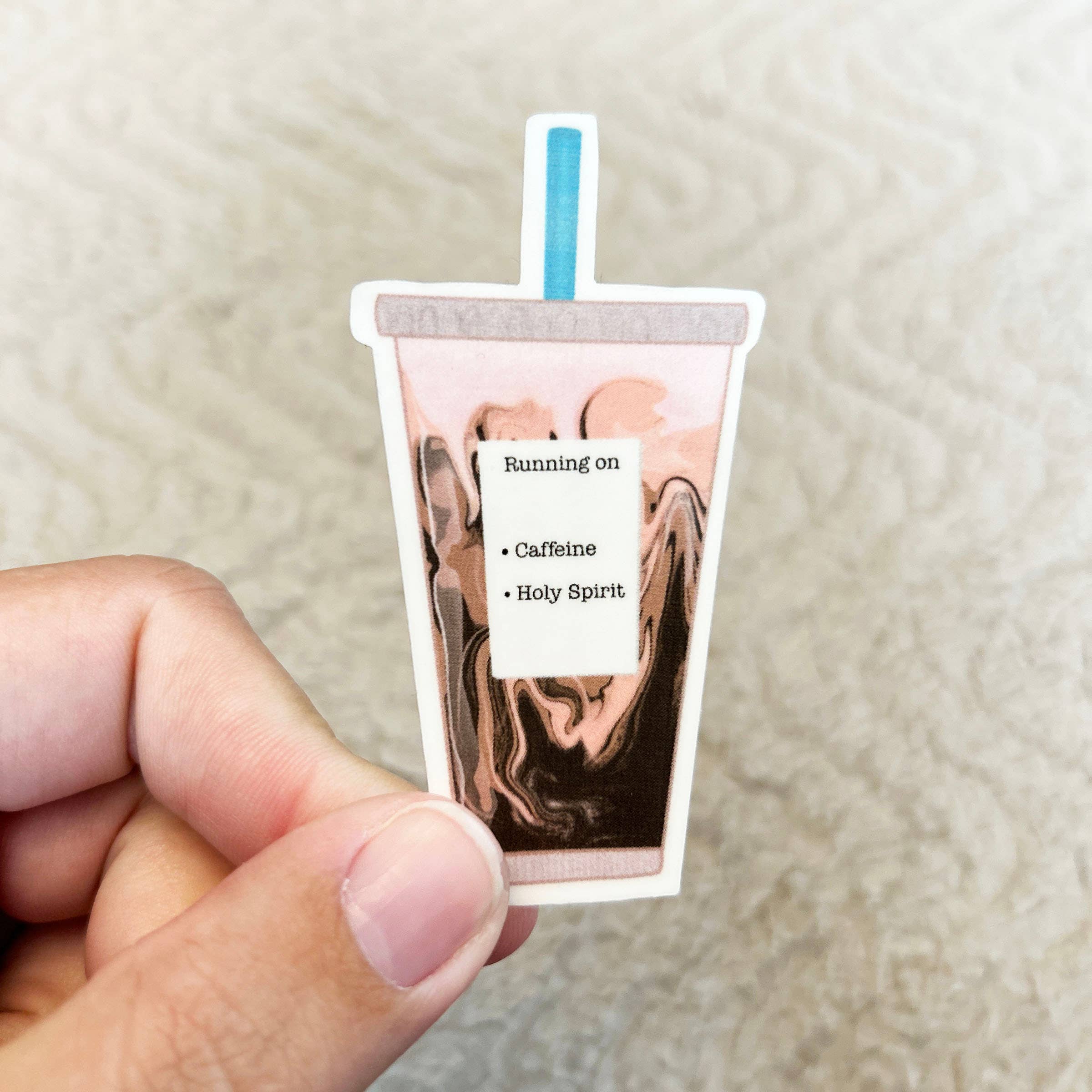 Paper and Prayer – Engroshandel Klistermærke – Kører på koffein og Helligånden klistermærke1