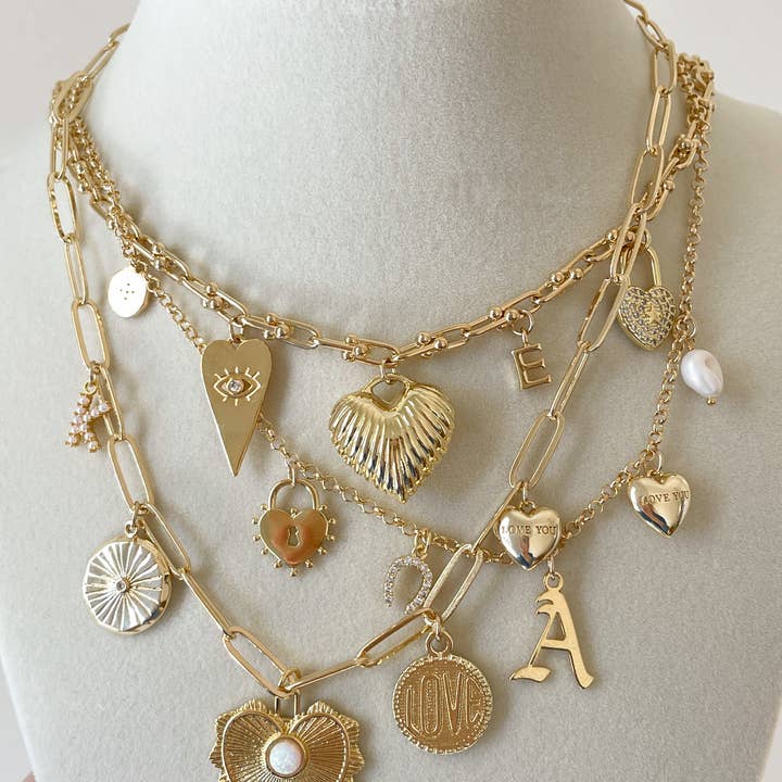 Goldie Charm Bar - Venta al por mayor Abalorios/colgantes individuales - KIT DE ENCANTOS PARA MEJOR AMIGA DEL DÍA DE GALENTINE