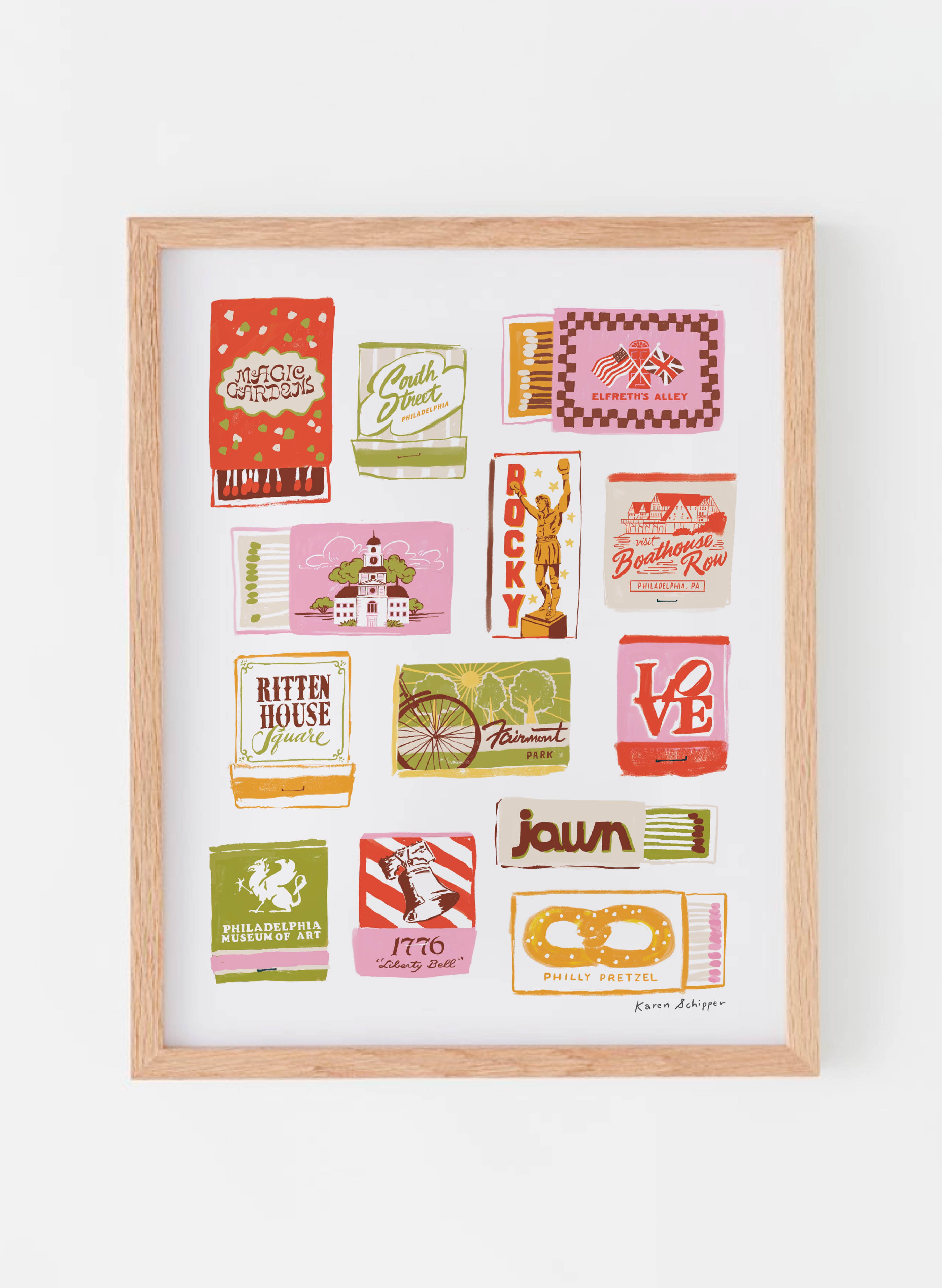 Karen Schipper - Wholesale Art Print - Philadelphia Matchbooks Art Print - Timeless City Wall Art1
