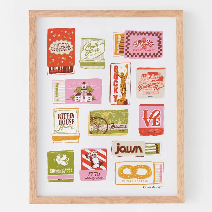 Karen Schipper - Wholesale Art Print - Philadelphia Matchbooks Art Print - Timeless City Wall Art1