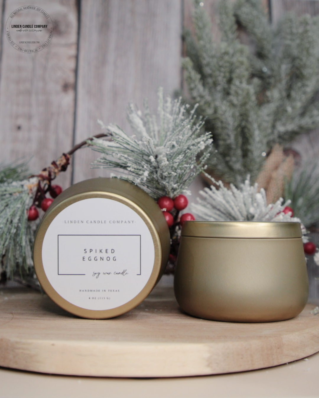 Linden Candle Company - Wholesale Travel Candles - 4oz Soy Candle Tins– Holiday Giftable Scents for Winter9