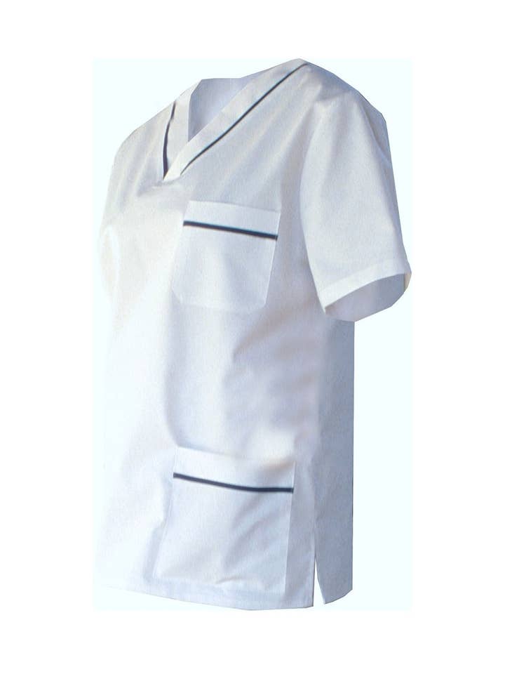 Confecciones J. Garcia - Wholesale Jacket - Unisex - Closed white jacket with Bies in color 1140