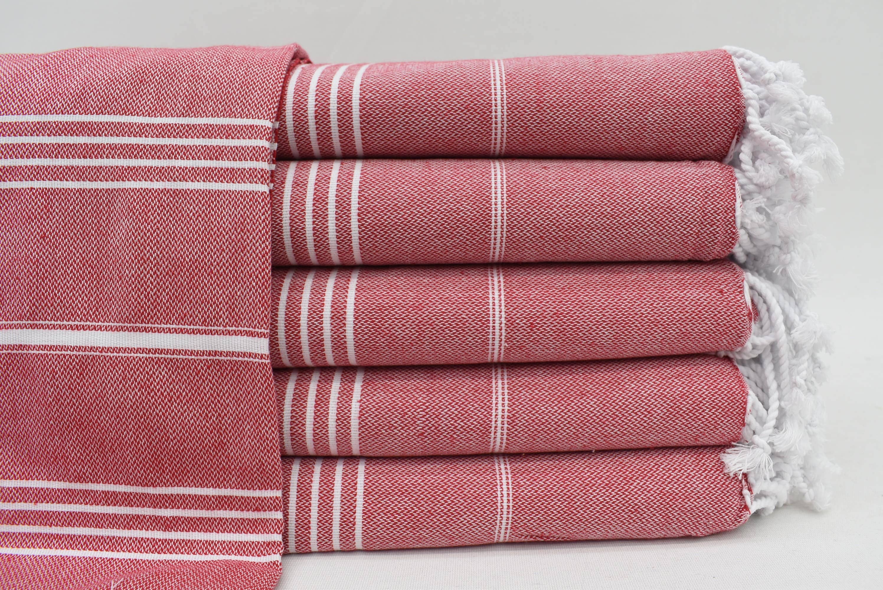 Organic Turkish Towels - Wholesale Beach Towel - Beach Towel, Red Peshtemal Towel, 40x70