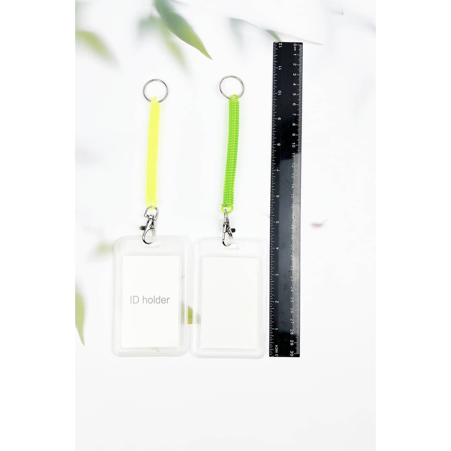 ASSORTED CLEAR ID BADGE HOLDER WITH COIL SPRING KEYCHAIN for wholesale on Faire3