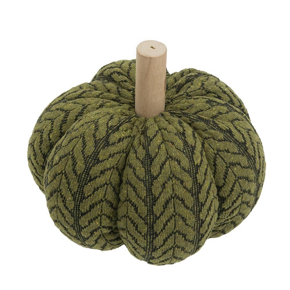 A&B Home Group Inc. - Vente Décorations de table - Citrouille en polyester tricoté vert 6,5x6,5x6,5"0