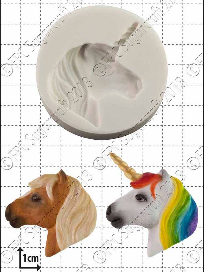 Unicorn Silicone Mould (Mold) - 'Unicorn Head' by FPC Sugar for wholesale by FPC Sugarcraft