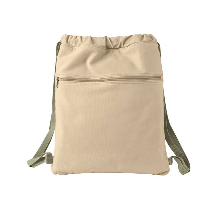 Total Apparel - Wholesale Drawstring Bag - Unisex - Cotton Canvas Drawstring Backpack | 19016