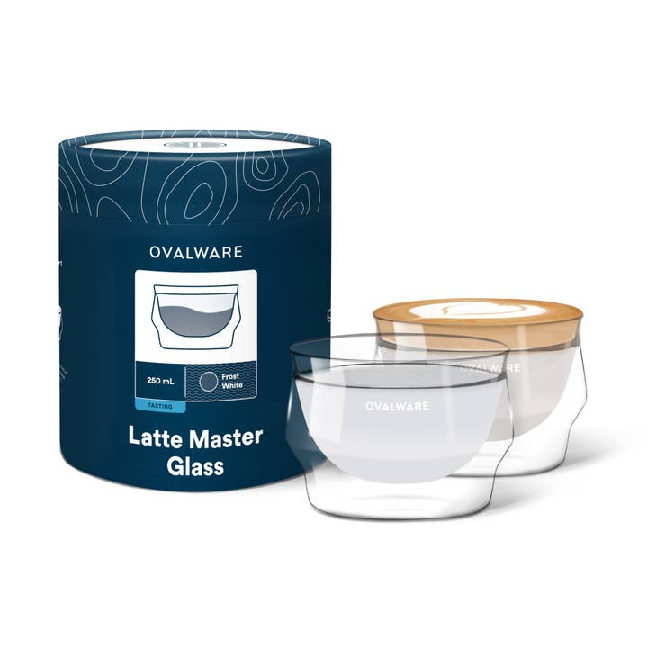 Double Wall Latte Master Glass | Frost White | 250mL | 8.5oz | Set of 2 for wholesale by Ovalware