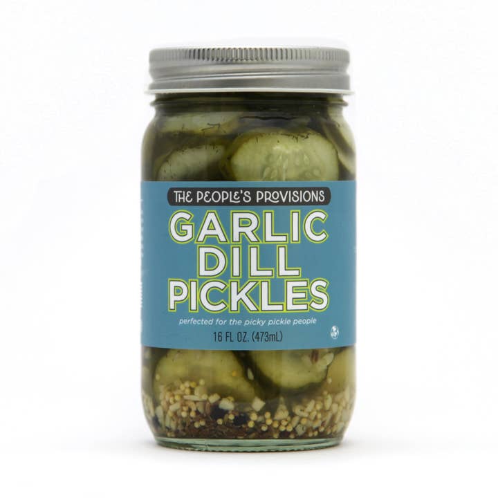 Garlic Dill Pickles 16oz for wholesale by The People's Provisions