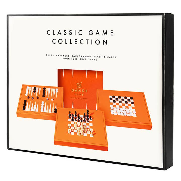 Vegan Leather Six in One Games Set for wholesale by Professor Puzzle