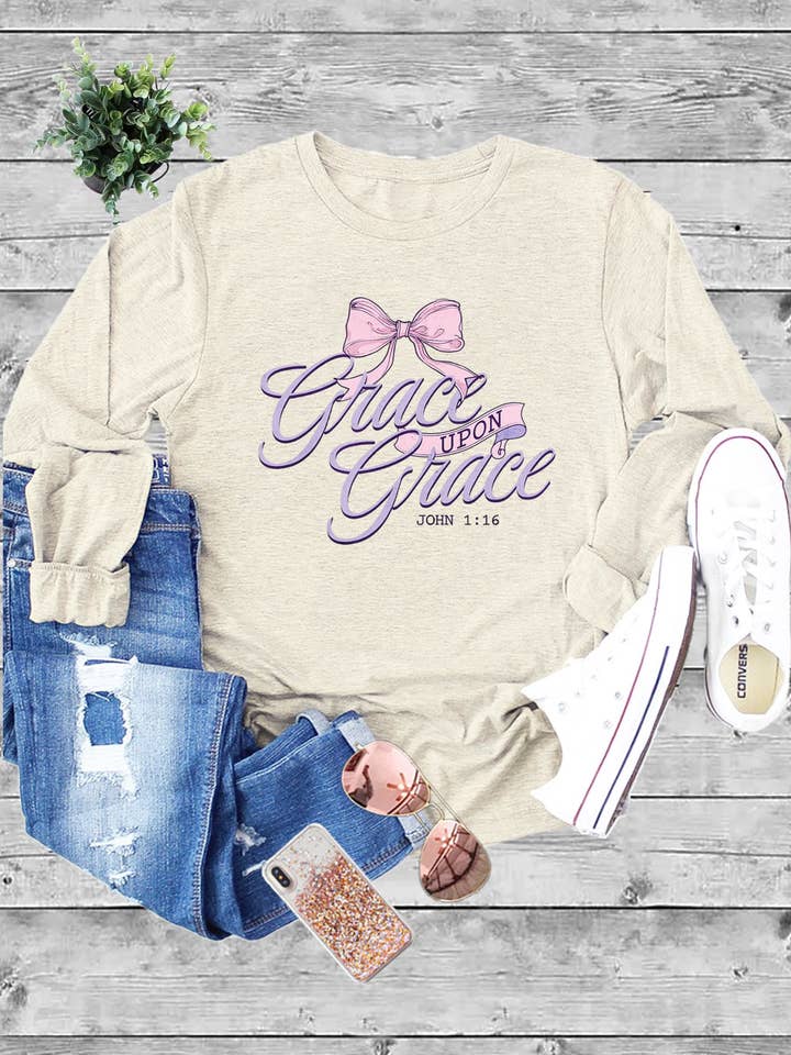 Maglietta a Maniche Lunghe Grazia su Grazia per la vendita all'ingrosso da parte di Top Avenue