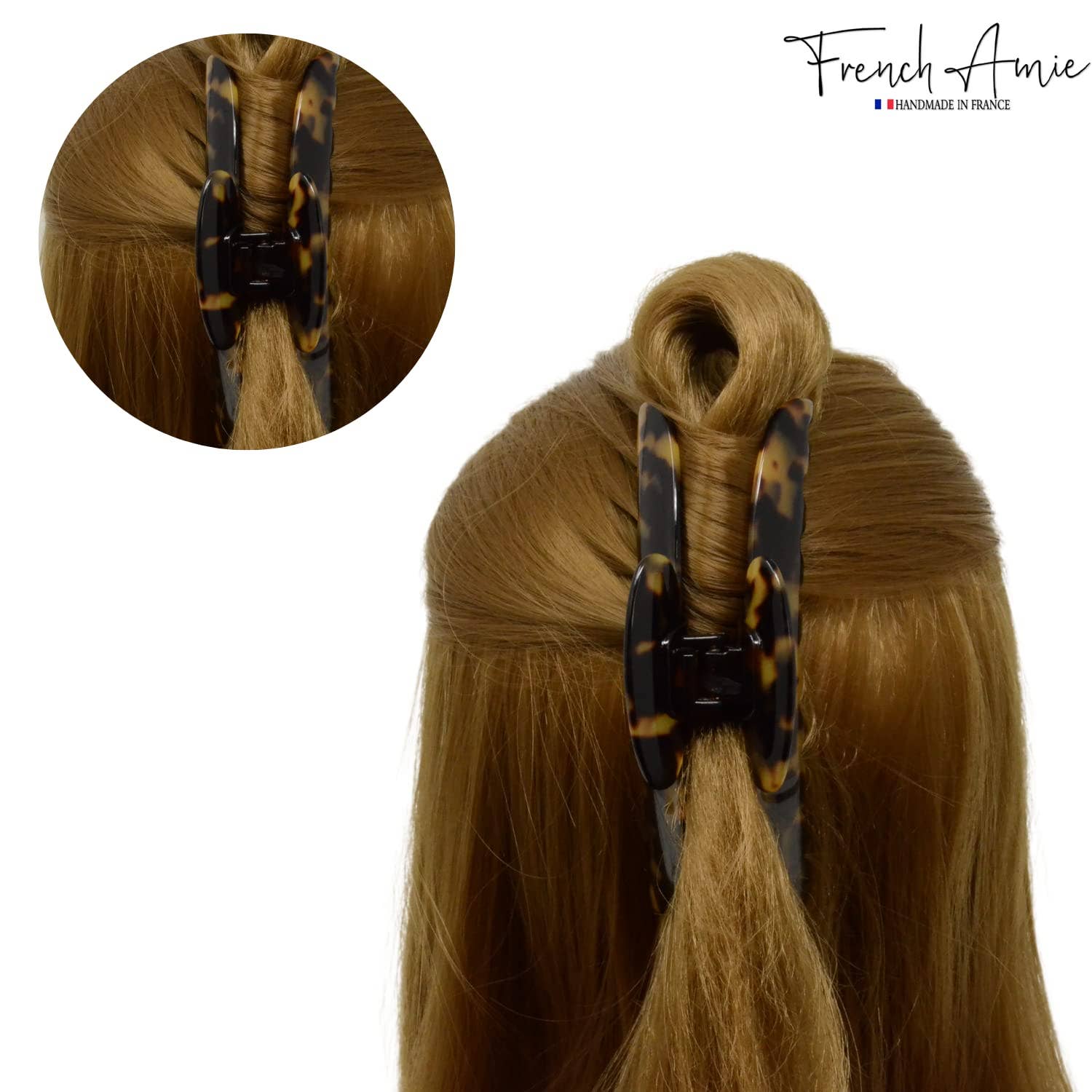 Parcelona - Wholesale Hair Clip - Women's - French Amie Contour Large 4 ¾” Celluloid Handmade Jaw Hair Claw Clip for Women13