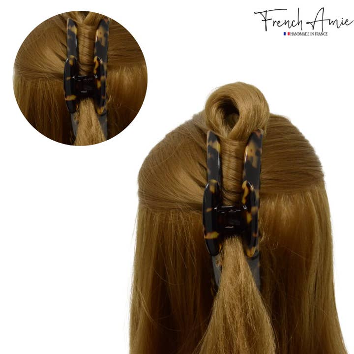 Parcelona - Wholesale Hair Clip - Women's - French Amie Contour Large 4 ¾” Celluloid Handmade Jaw Hair Claw Clip for Women13