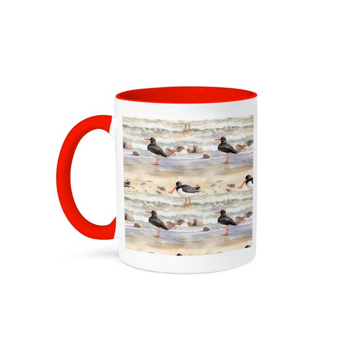 3dRose, Image Of Watercolor Black Sea Gulls In The Surf Pattern, Mug for wholesale by 3dRose