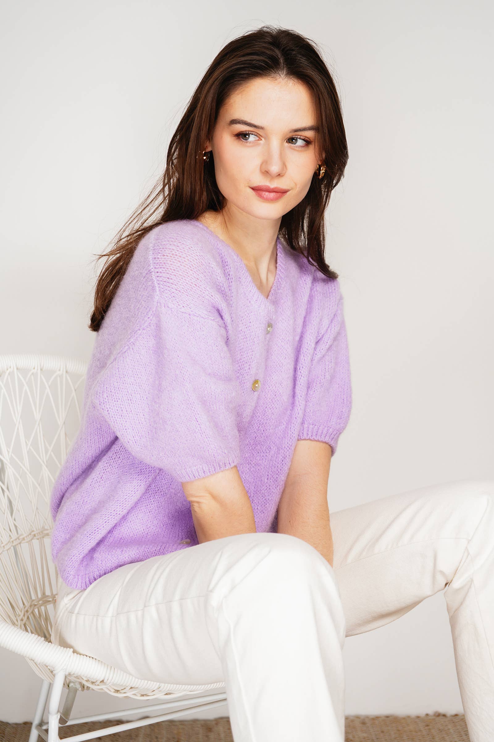 NOELINE - Wholesale Cardigan - Women's - Kid mohair and wool vest 752941