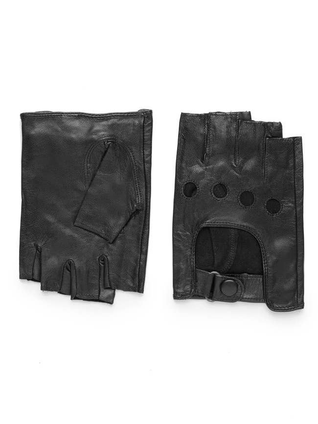 (MG671) Gloves: Men's leather fingerless driver for wholesale by AMATO NEWYORK Carolina Amato