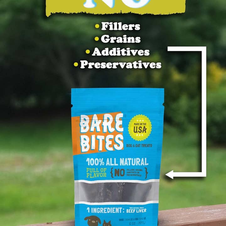 Mr. Peanut's - Wholesale Pet treats – Dog - Bare Bites 100% All Natural Dehydrated Beef Liver Dog and Cat Treats, 1LB - Made in USA5