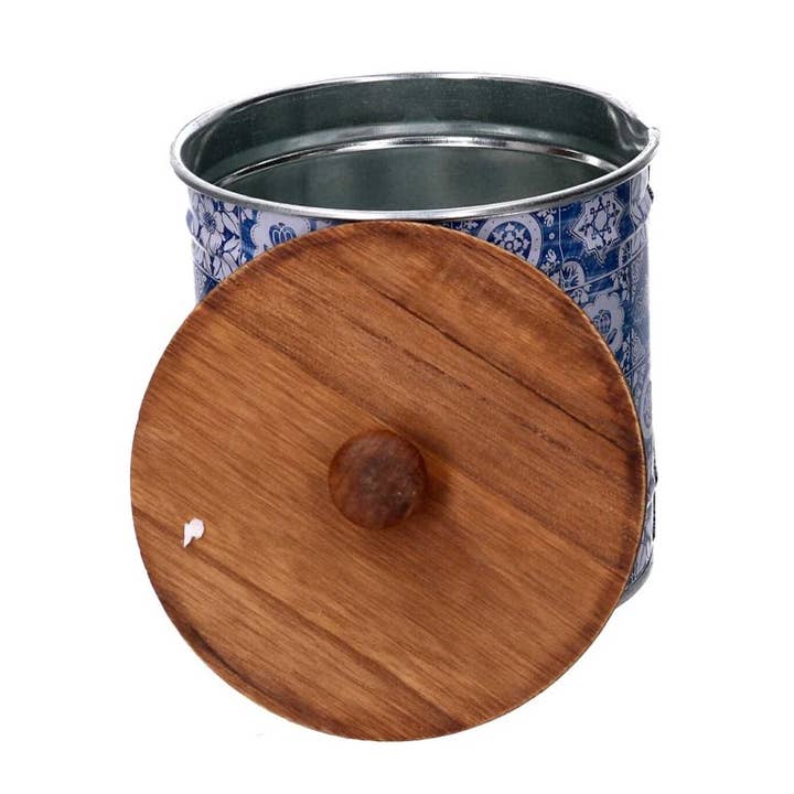 Rund Blå Mandala Metalllåda CM Ø11,7h12,3 för wholesale av Vacchetti