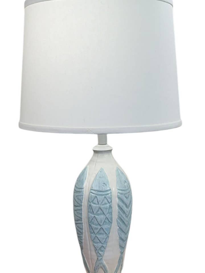 IVORY/SEASIDE VILLA MULTI FISH TABLE LAMP for wholesale by Coast Lamp Mfg