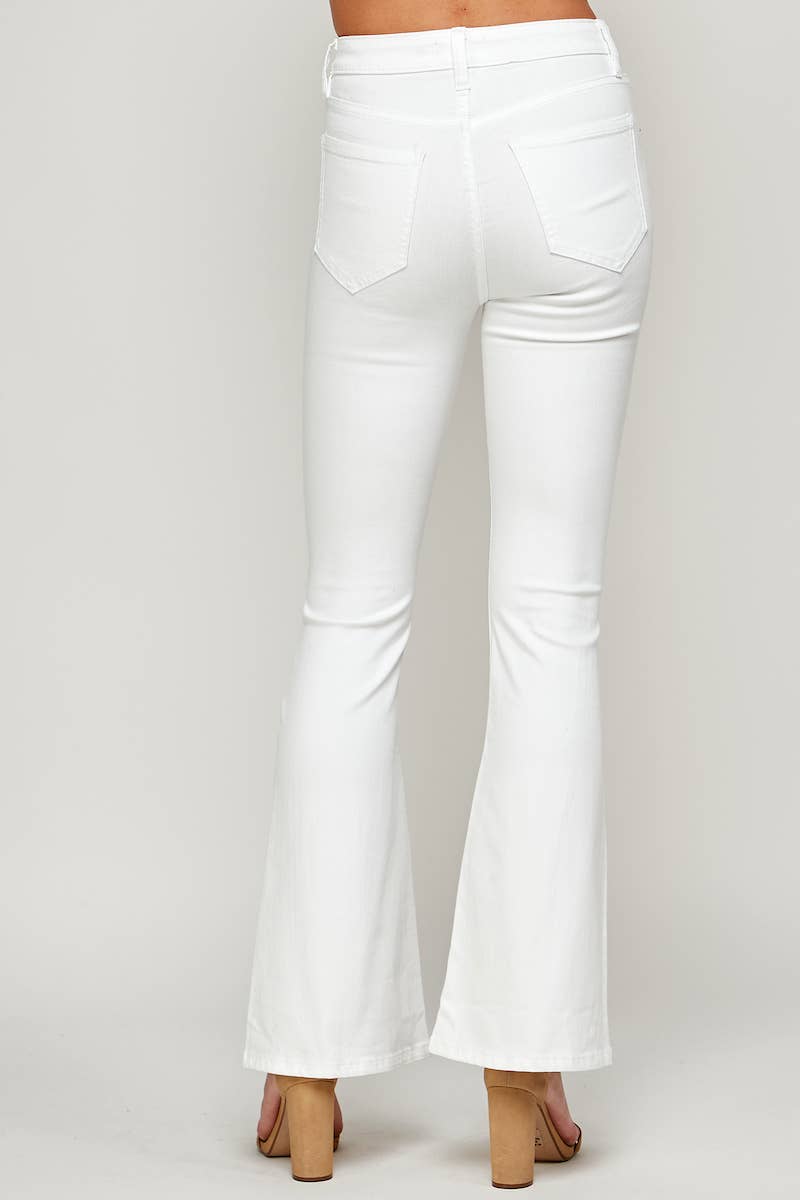 Weiss I1320HF - Weiß - High Rise Flare Jeans für den Großhandel auf Faire4