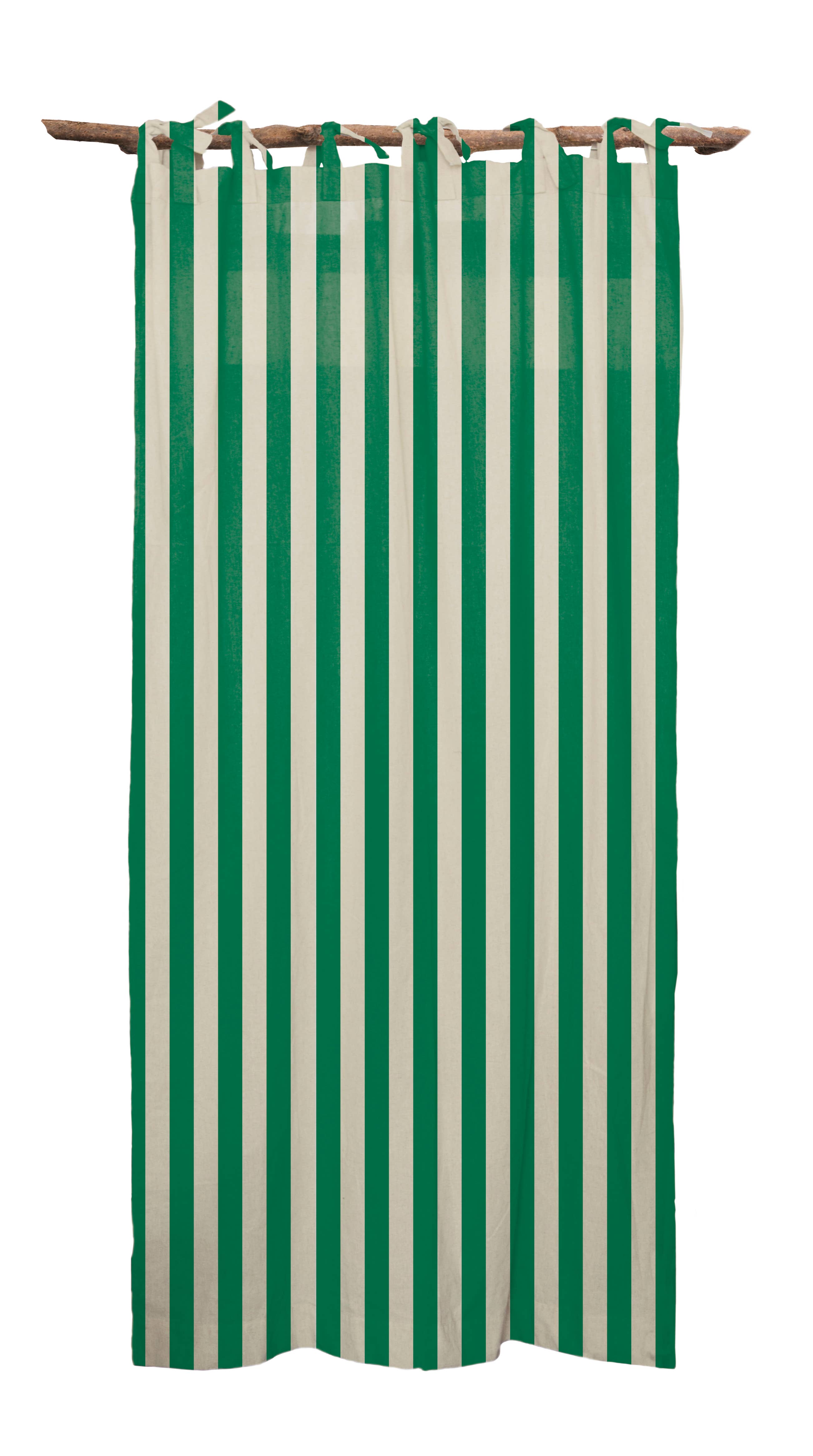 Really Nice Things - Wholesale Curtain - Printed cotton curtain with green stripes 250x1401