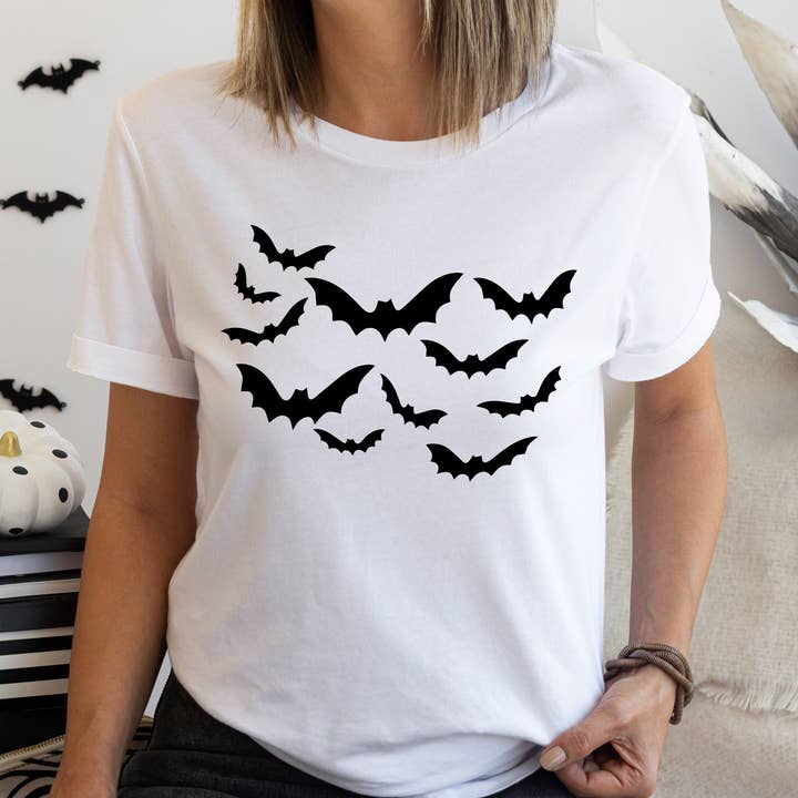 Bat Shirt, Flying Bats, Halloween Shirt, Bat Halloween, Bat for wholesale by Main Street Tees